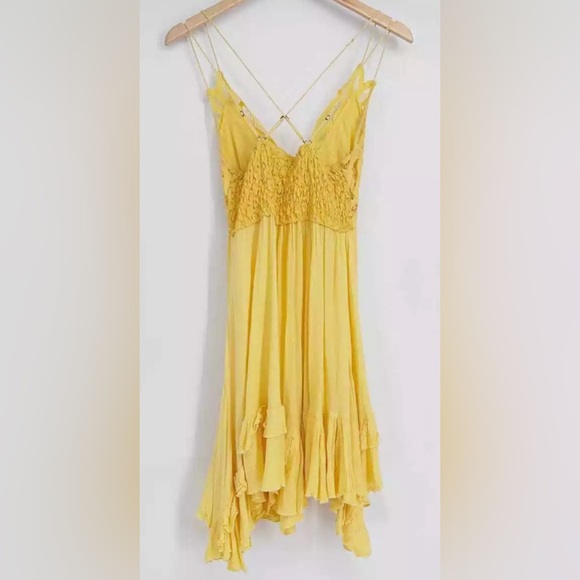 Free People Adella Slip Dress yellow size XS - Picture 10 of 13